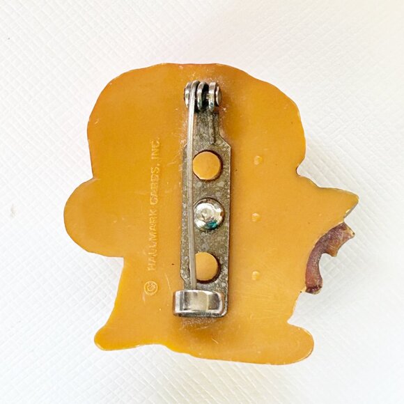 Vintage Hallmark Christmas Owl Pin Brooch With Holly & Santa Hat Signed - Picture 2 of 4